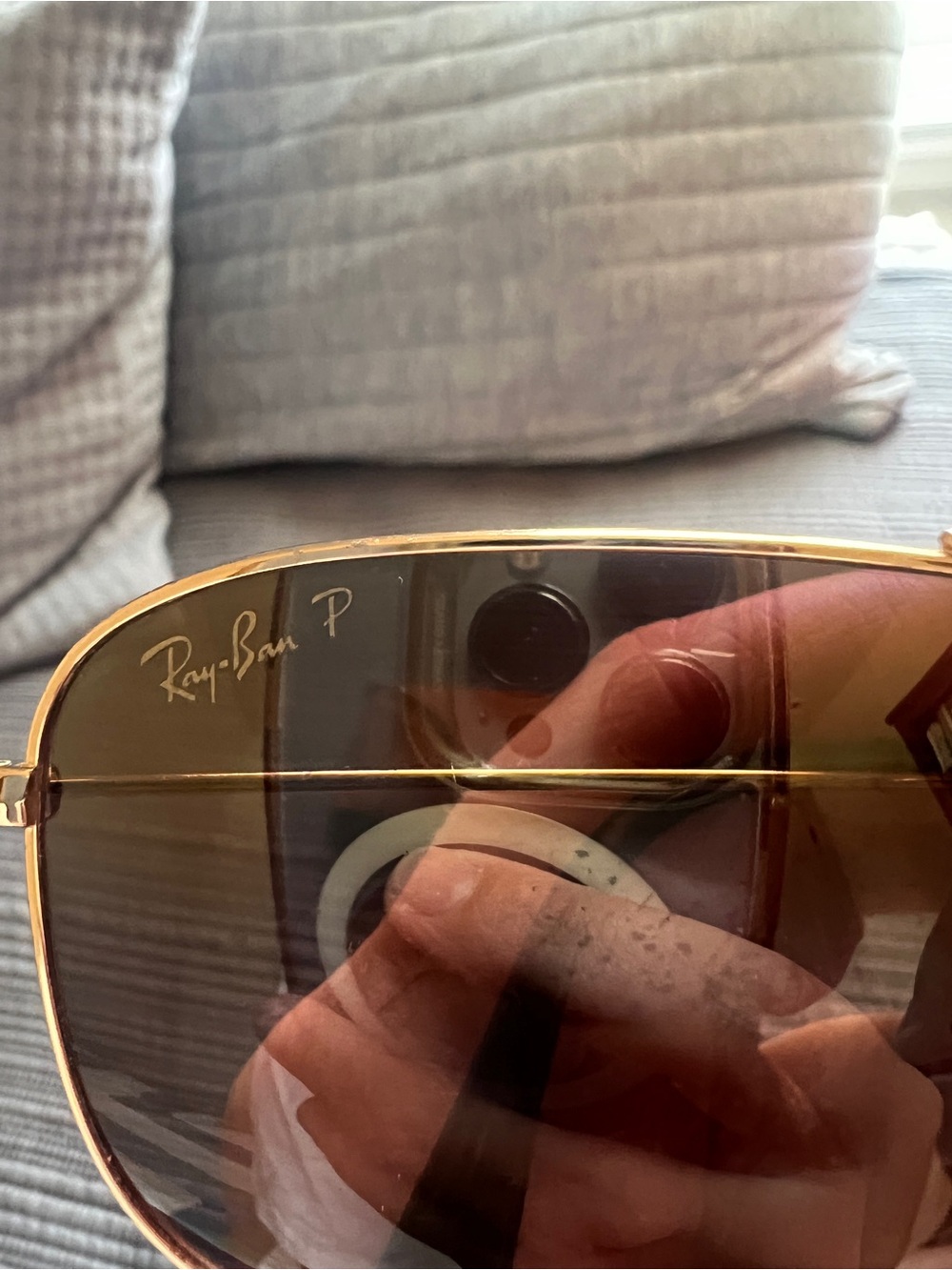 Ray-Ban Gold Metal Aviator Sunglasses with Green Lenses - Picture 3 of 4